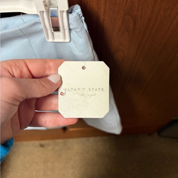 Light Blue Women's Shorts with Bows - Picture 3 of 4